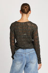 L/S Glitter Crochet Top