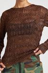 L/S Glitter Crochet Top
