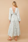 Sage Jacquard Floral Dolman Maxi Dress