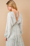 Sage Jacquard Floral Dolman Maxi Dress