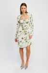 Drawstring Floral Midi Skirt