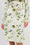 Drawstring Floral Midi Skirt