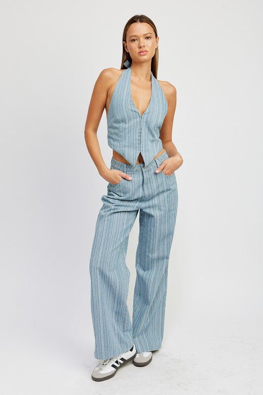 Stripe Wide Leg Pants