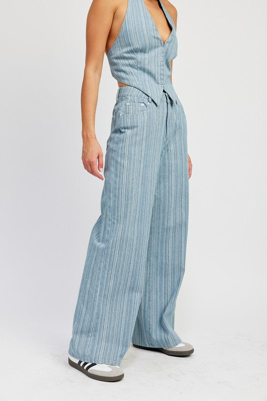 Stripe Wide Leg Pants