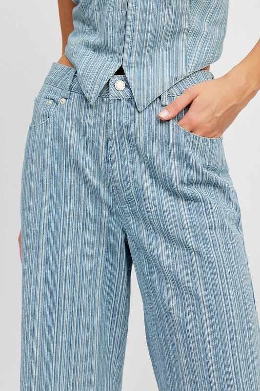 Stripe Wide Leg Pants