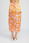 Ruched Contrast Maxi Skirt