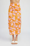Ruched Contrast Maxi Skirt
