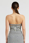 Striped Twill Tube Top
