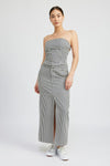 Striped Twill Tube Top