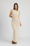 Open Back Halter Maxi Dress