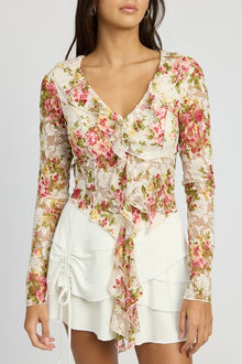  Floral Ruffle Blouse