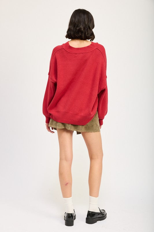 Gigi Oversized V Neck Sweater