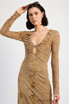 Midi L/S Key Hole Dress