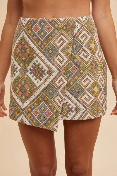 美品✨IMANE JACQUARD WRAP SKIRT ラップスカート 民族柄 Ameri（アメリ）の「IMANE JACQUARD WRAP SKIRT（スカート