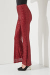 High-waist Sequin Flare Pants