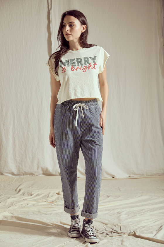 Merry & Bright Crop Tee