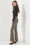 High-waist Sequin Flare Pants