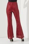 High-waist Sequin Flare Pants
