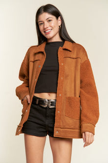  Shay Faux Fur and Suede Jacket