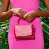 Airmal Mini Crochet Handbag In Pink & Red