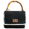 Airmal Mini Crochet Handbag in Black & White