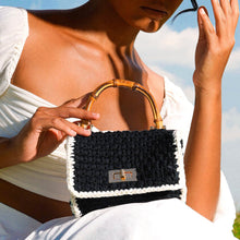  Airmal Mini Crochet Handbag in Black & White