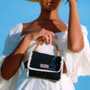Airmal Mini Crochet Handbag in Black & White