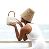 Airmail Mini Crochet Handbag In White