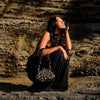 Arnoldi Black Gold Hand-beaded Clutch In Black & Gold