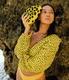 Arnoldi Venom Hand-beaded Clutch Bag In Black & Yellow