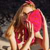 Arnoldi Jean Hand-beaded Clutch, in Red & Pink