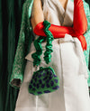 Arnoldi Jade Hand-beaded Clutch Bag In Lush Green & Blue