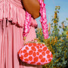 Arnoldi Daisy Hand-beaded Clutch In Pink & Red