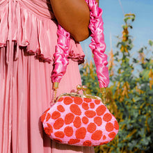  Arnoldi Daisy Hand-beaded Clutch In Pink & Red