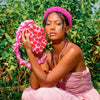 Arnoldi Daisy Hand-beaded Clutch In Pink & Red
