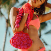 Arnoldi Jean Hand-beaded Clutch, in Red & Pink