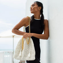  Colette Macrame Beach Bag In Off-White
