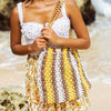 Colette Macrame Beach Bag In Yellow & Brown