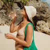Florette Crochet Bucket Hat In Nude White