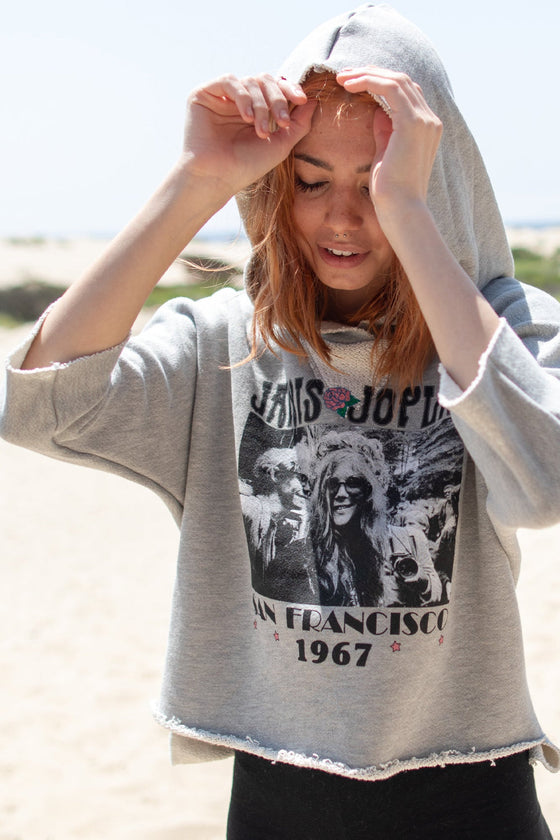 Janis Joplin Cropped Hoodie