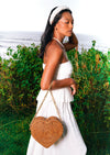 Cinta Atta Rattan Shoulder Bag In Natural Brown