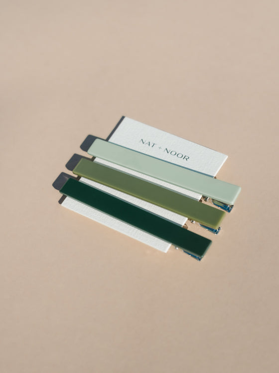 Evie Hair Clips - Green Tones