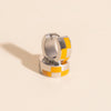 Checkered Rounded Super Chunky Huggie Hoop Earrings