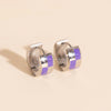 Checkered Rounded Super Chunky Huggie Hoop Earrings