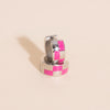Checkered Rounded Super Chunky Huggie Hoop Earrings