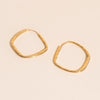 Titanium Hammered Oblong Huggie Hoop Earrings - FeatherTUFF™