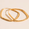 Titanium Hammered Oblong Huggie Hoop Earrings - FeatherTUFF™