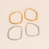 Titanium Hammered Oblong Huggie Hoop Earrings - FeatherTUFF™