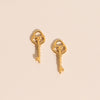 Key Heart Huggie Hoop Charms