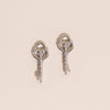 Key Heart Huggie Hoop Charms